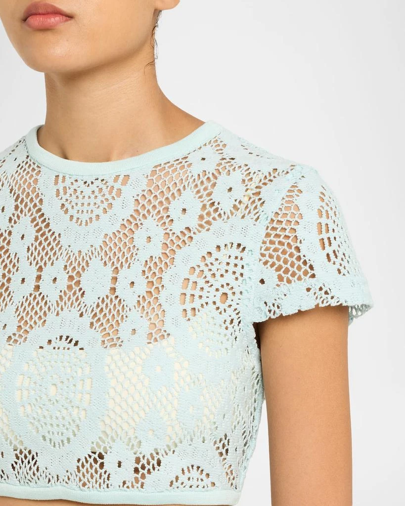 SIMKHAI Lidie Open-Knit Crop Top 5