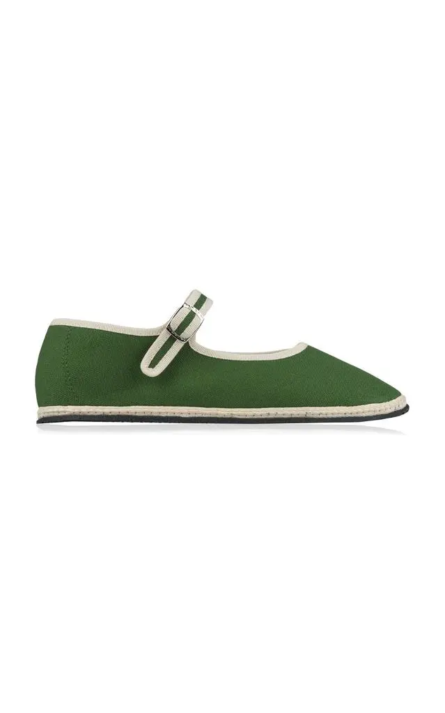 ViBi VENEZiA ViBi VENEZiA - Canvas Mary Jane Flats - Green - IT 41 - Moda Operandi 1