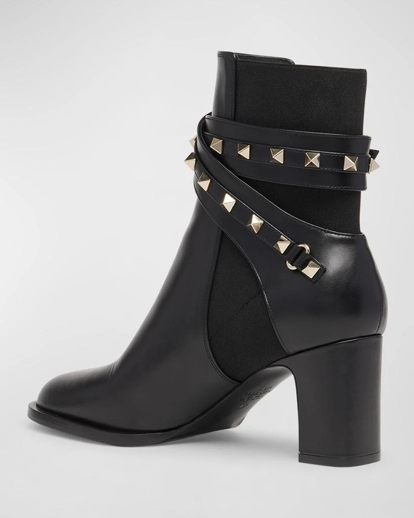 Valentino Rockstud Leather Buckle Ankle Booties 4