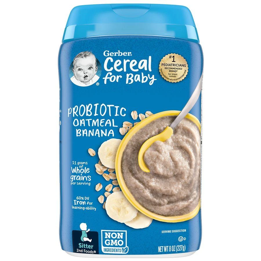 Gerber Probiotic Baby Cereal Oatmeal Banana 1