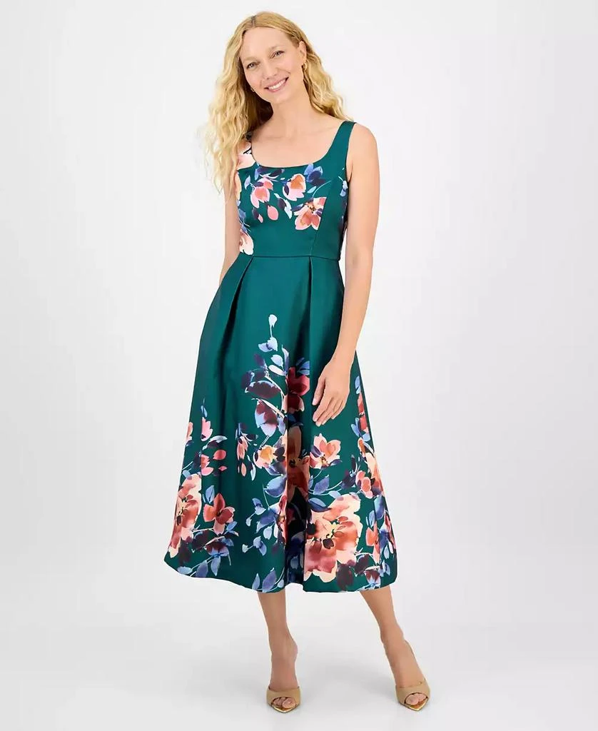 julia jordan Women's Printed Square-Neck Sleeveless Dress 1