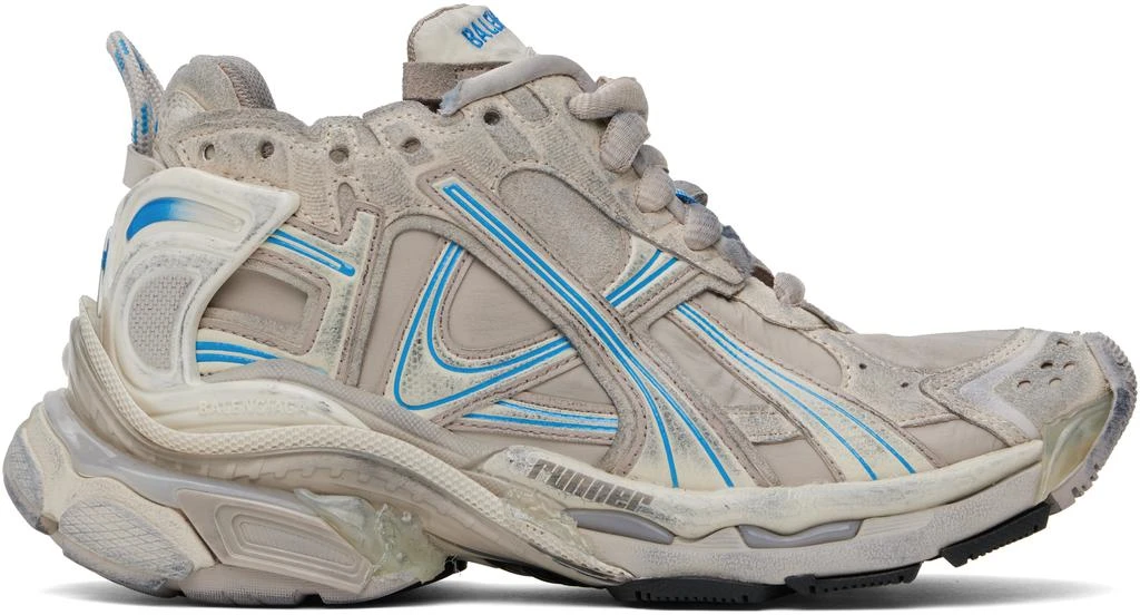 Balenciaga Gray & Blue Runner Sneakers 1