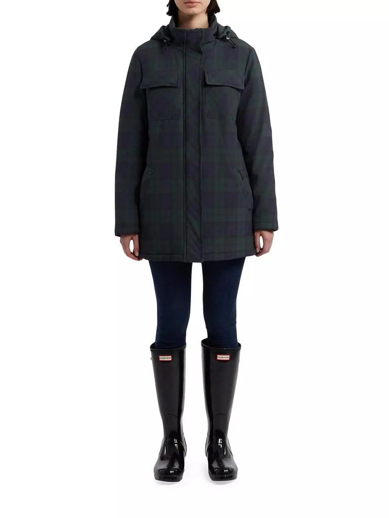 Hunter Blackwatch Plaid Packable Hooded Jacket 2