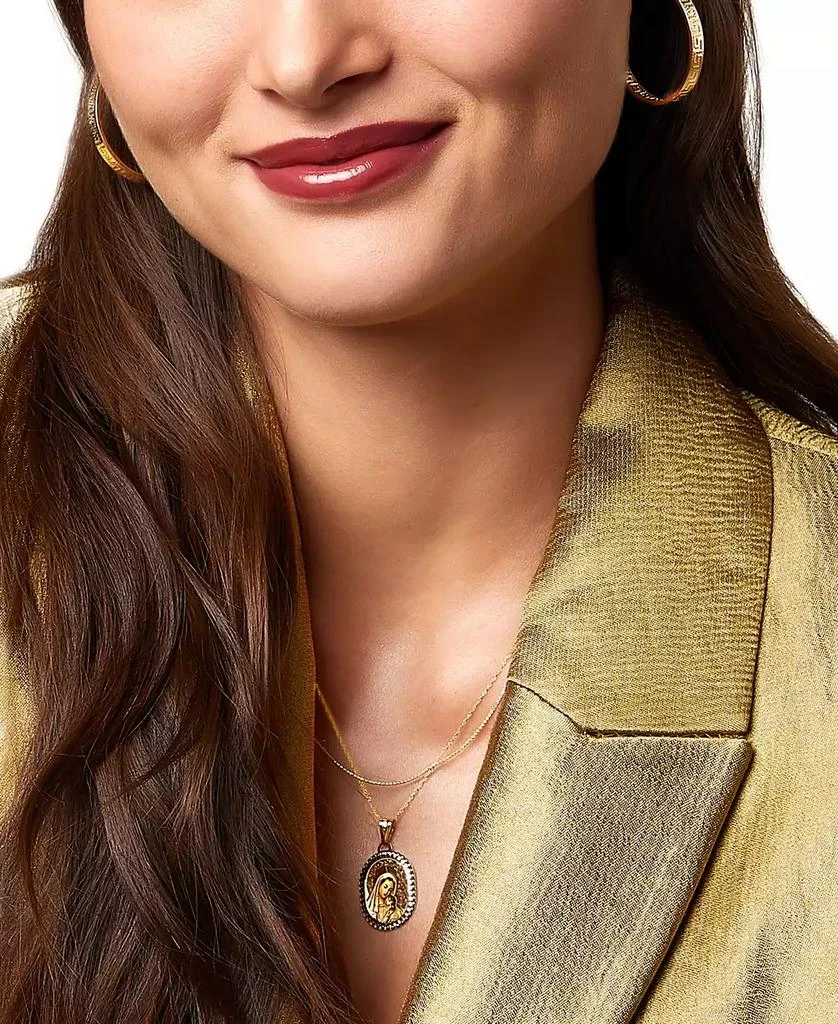 Italian Gold Medium Greek Key Hoop Earrings in 14k Gold, 30mm 5