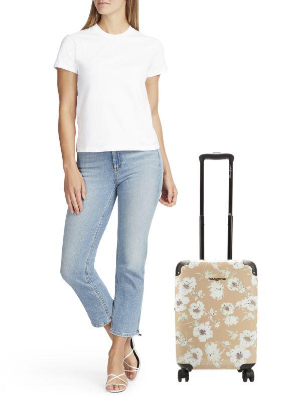 Karl Lagerfeld Paris 20-Inch Dune Floral Spinner Suitcase