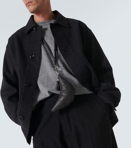 Lemaire Croissant leather coin purse with strap