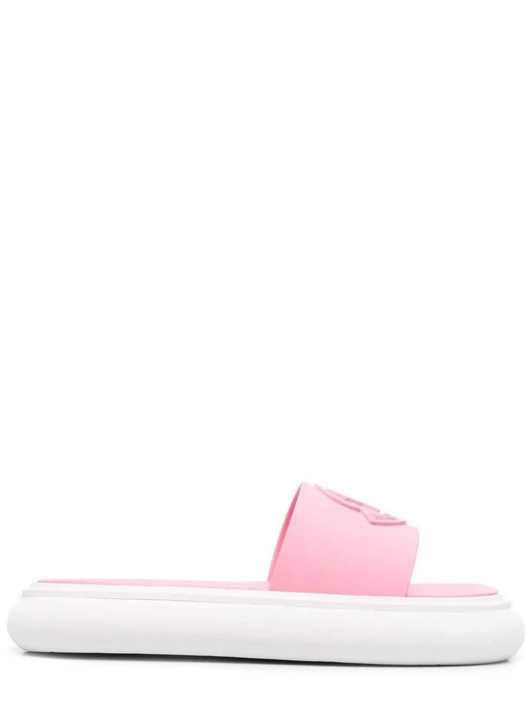 NA Debossed logo pink Slyder flat Sandals 1