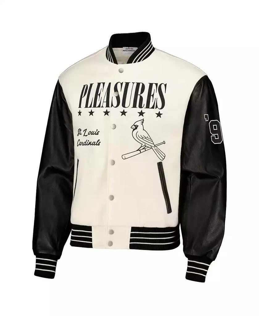 Pleasures Men's White St. Louis Cardinals Full-Snap Varsity Jacket 3