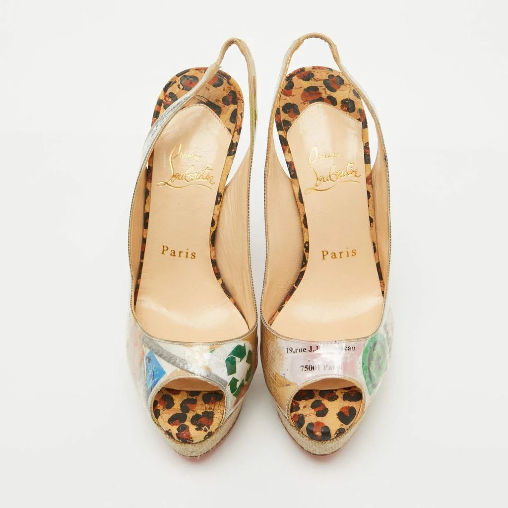 Christian Louboutin Christian Louboutin Multicolor PVC Eco Trash Peep Toe Platform Slingback Pumps Size 35.5 3