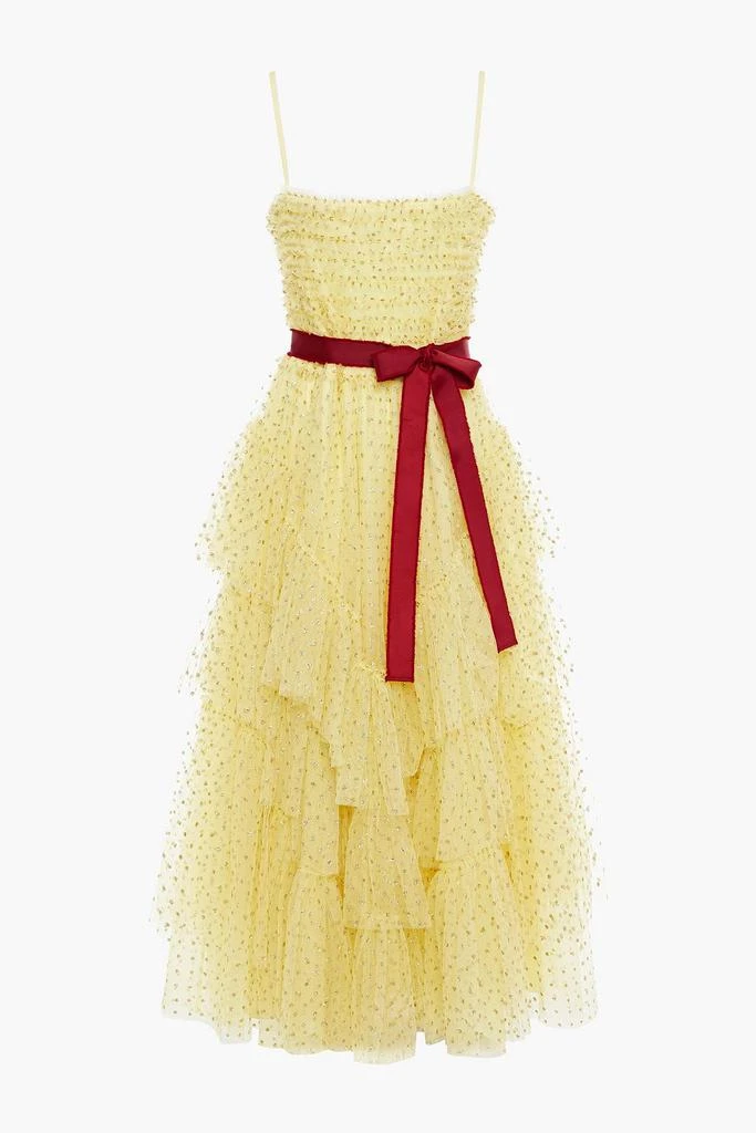 RED Valentino Embellished tiered tulle midi dress 1