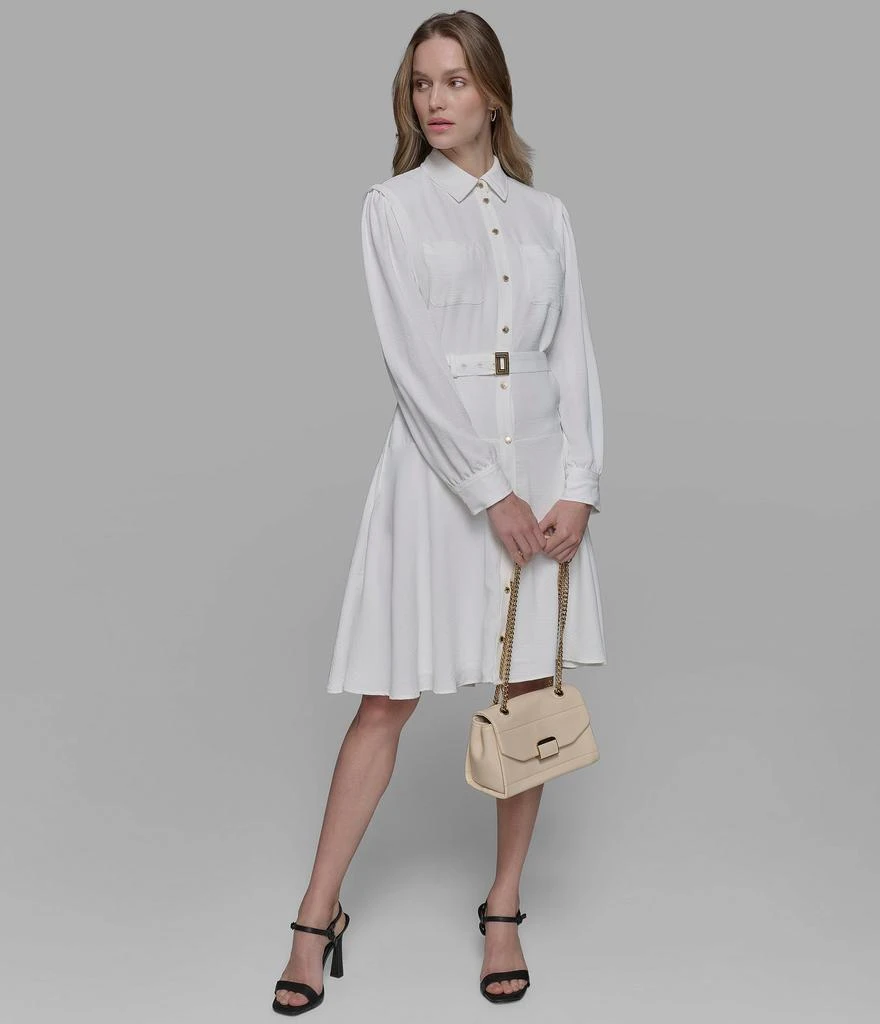 Karl Lagerfeld Paris LONG SLEEVE BELTED SHIRT DRESS 5