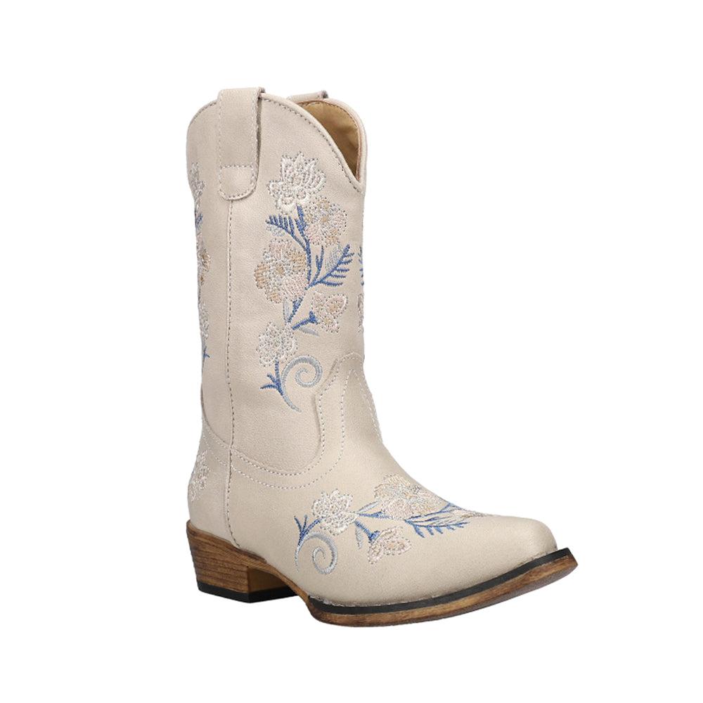 Roper Riley Floral Snip Toe Cowboy Boots (Little Kid)