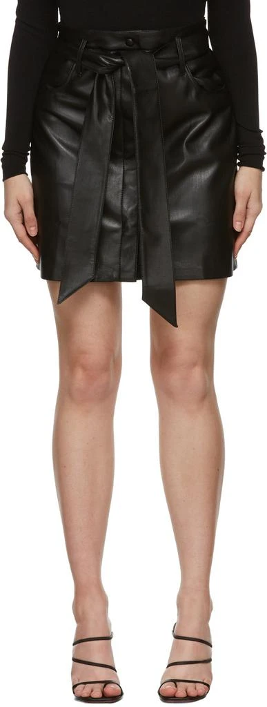 Nanushka Black Meda Vegan Leather Minikirt 1