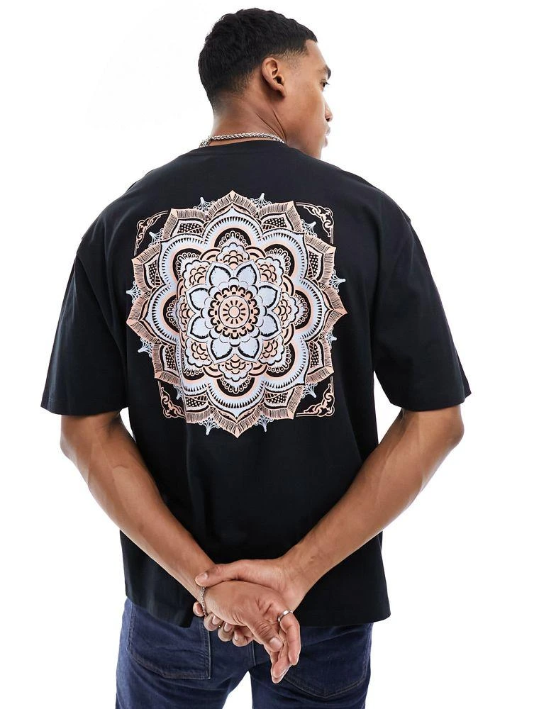 ASOS ASOS DESIGN oversized t-shirt in black with paisley back print 3
