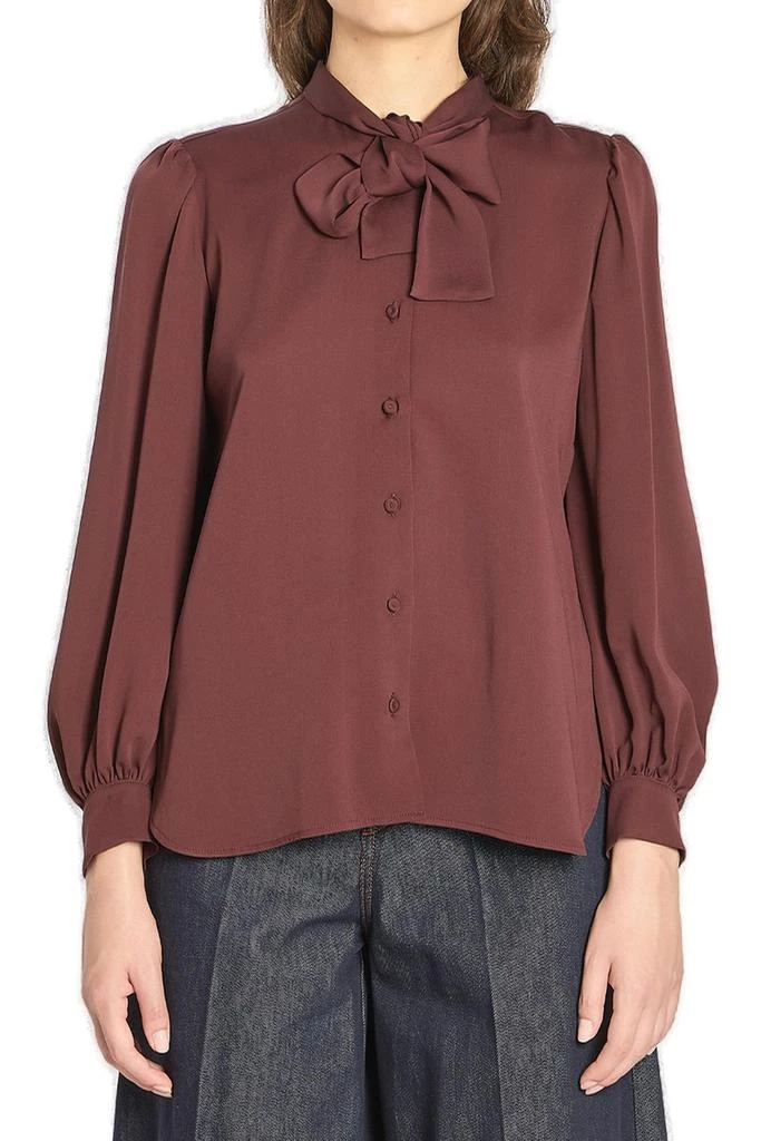 Max Mara Max Mara Melania Tie Detailed Button-Up Shirt from Cettire
