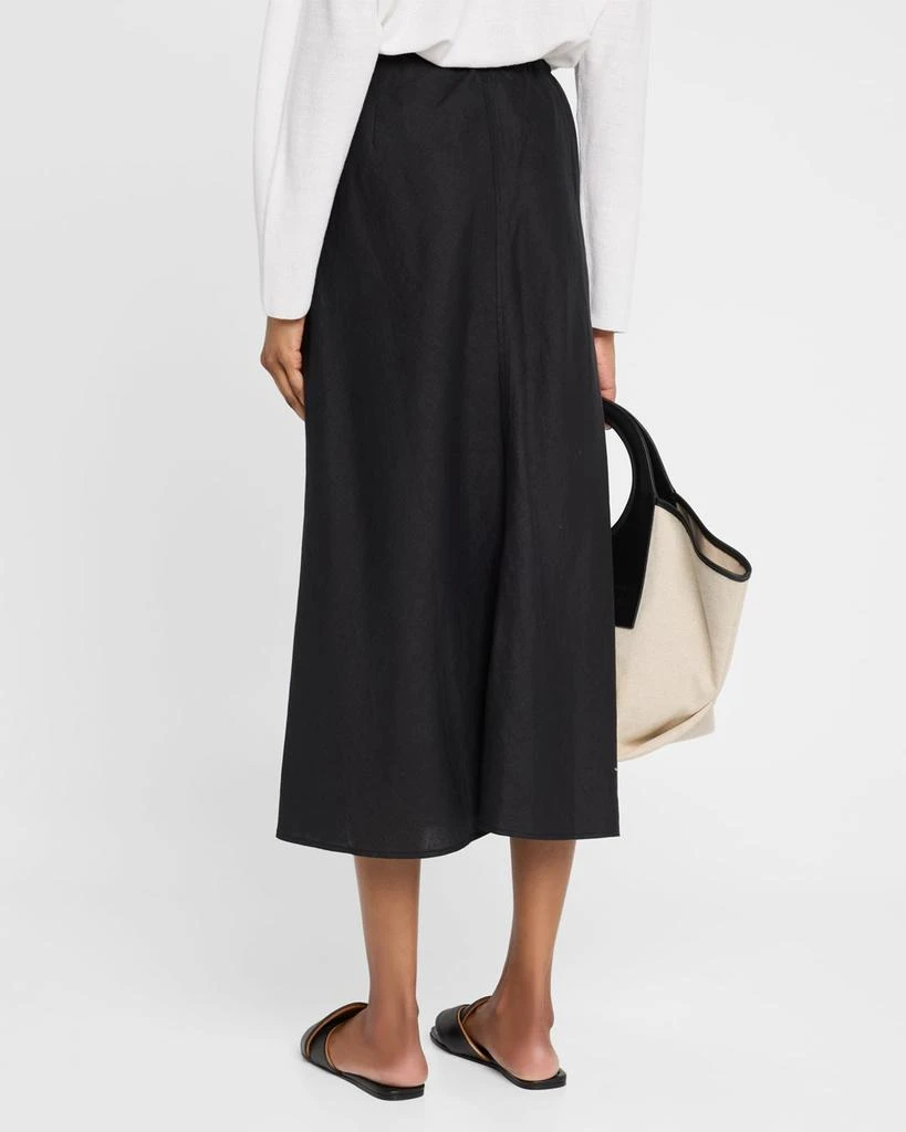Eileen Fisher Petite A-Line Organic Linen Midi Skirt 3