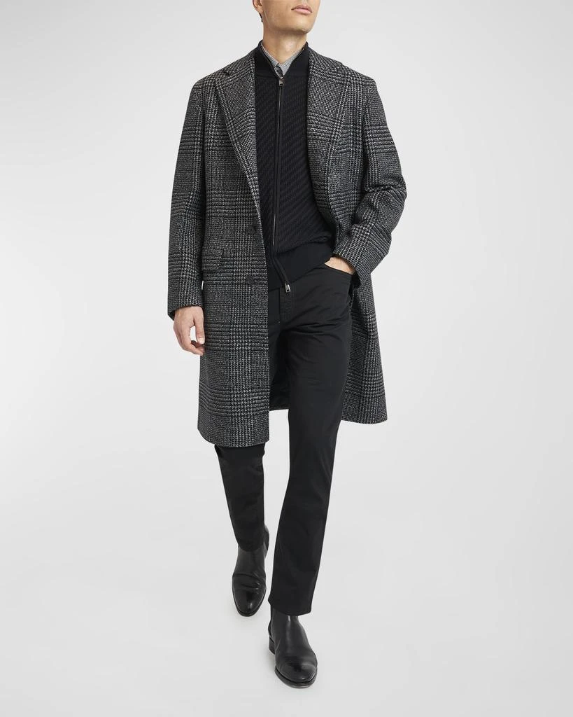 Brioni Men's Wool-Cashmere Plaid Topcoat 5
