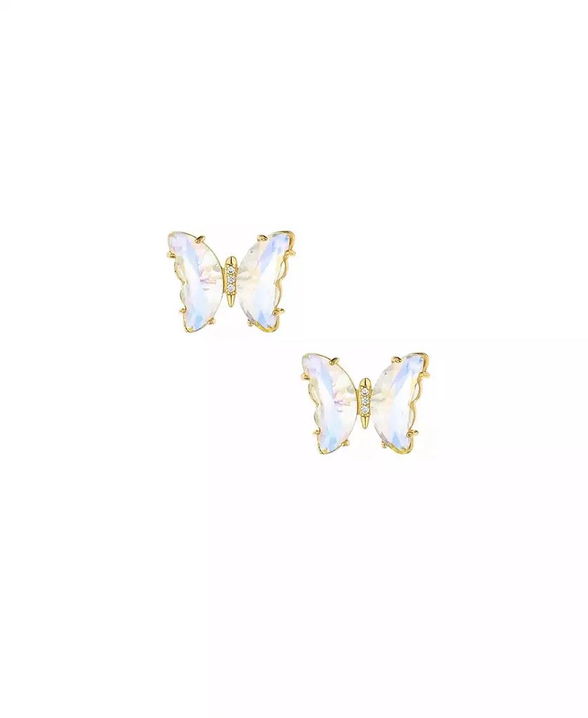 Ettika Jewelry 18k Gold-Plated Crystal Butterfly Stud Earrings