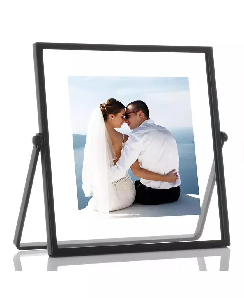 Lawrence Frames Metal Easel Float Picture Frame, 4" x 4"