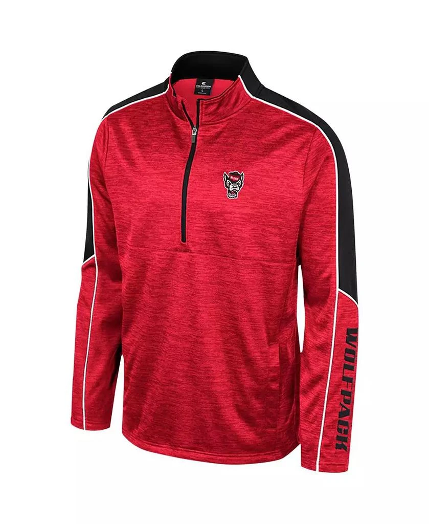 Colosseum Men's Red NC State Wolfpack Marled Half-Zip Jacket 3