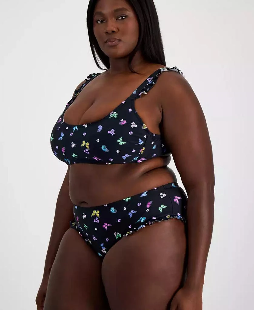 California Waves Salt + Cove  Plus Size Ruffled Butterfly-Print Swim Bottoms, Created for Macy's 3