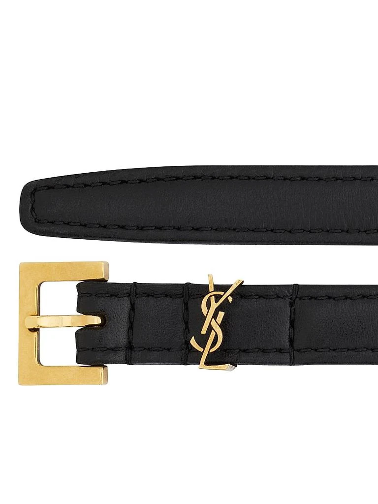 Yves Saint Laurent Cassandre Extra Thin Belt in Smooth Leather 4