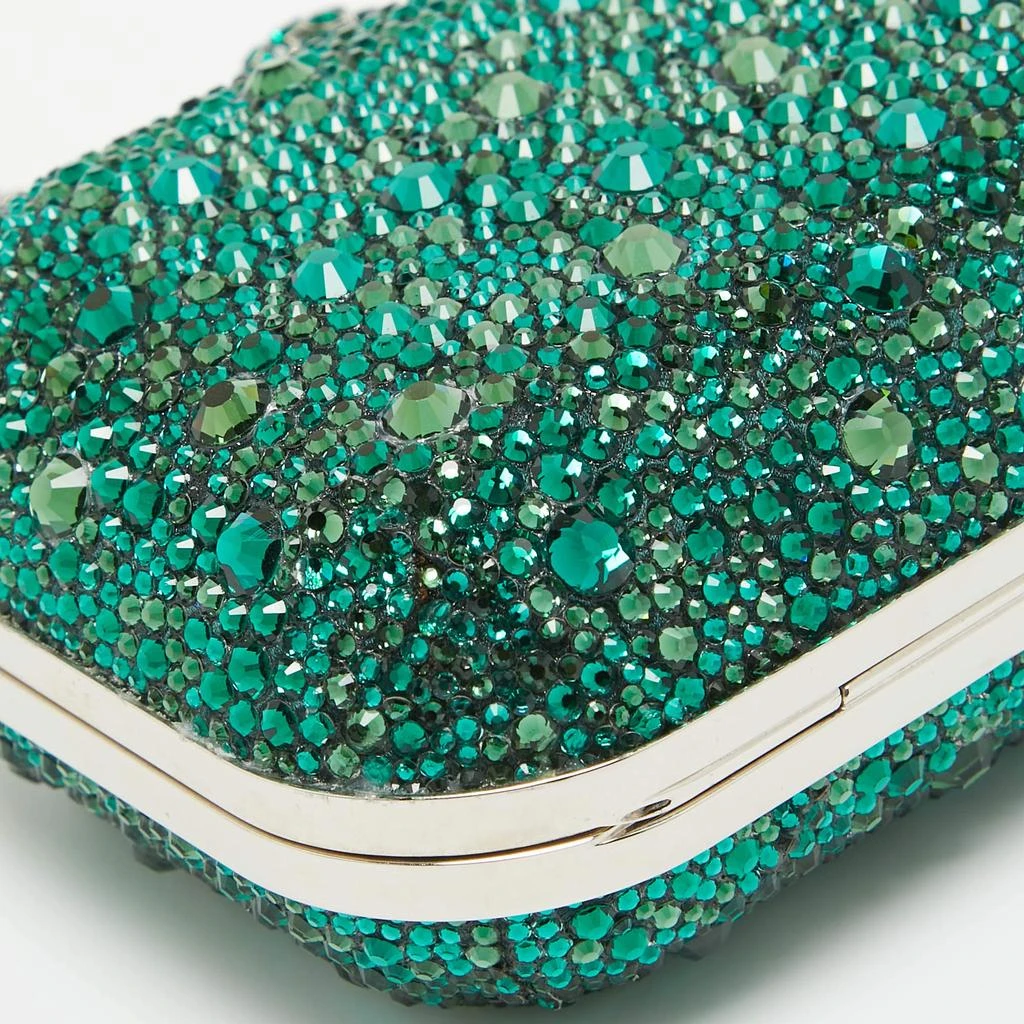 Jimmy Choo Jimmy Choo Emerald Suede Crystal Embellished Cloud Chain Clutch 10