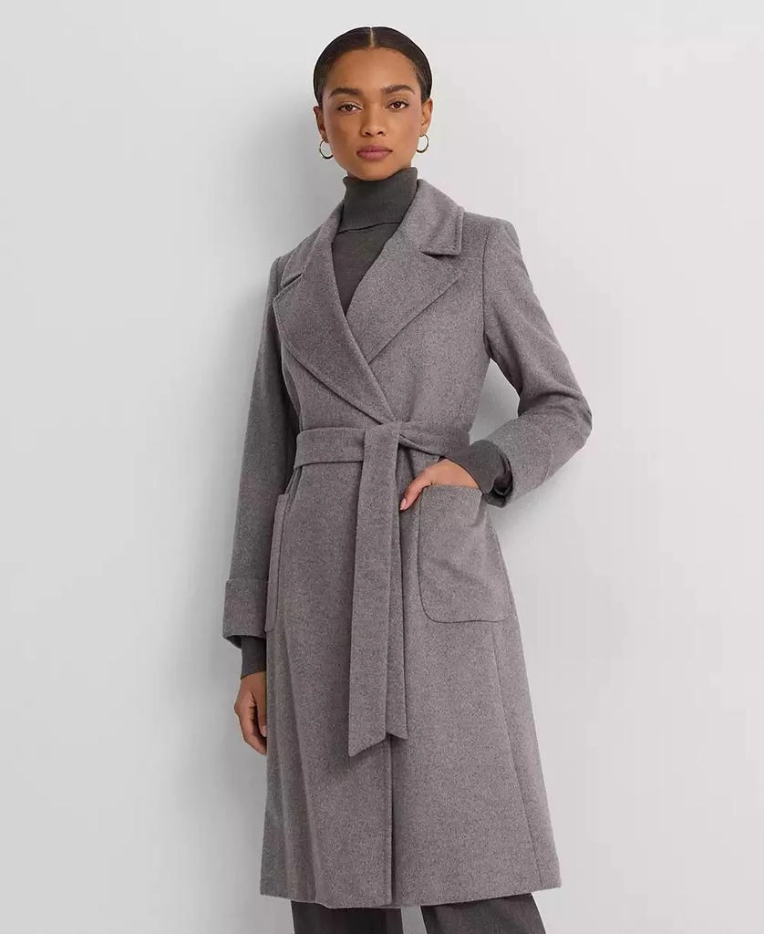 Ralph Lauren Women's Wool-Blend Belted Wrap Coat 1