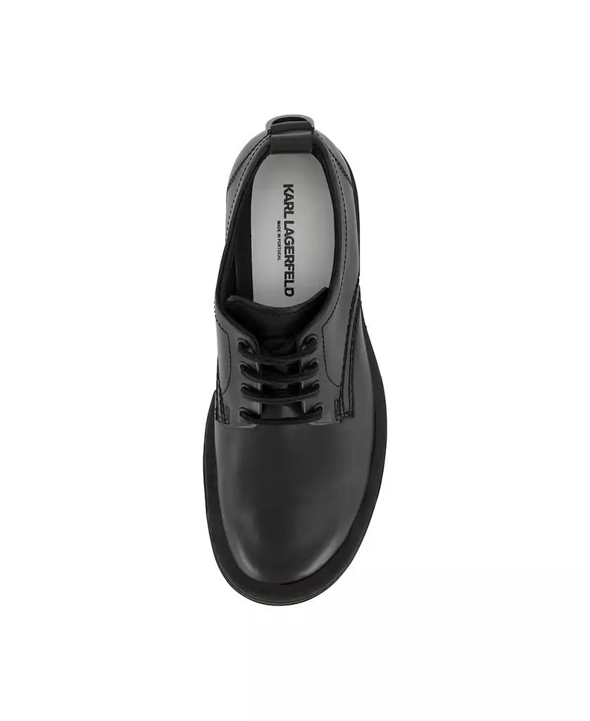 Karl Lagerfeld Paris Men's White Label Leather Plain Toe Derby On Lug Sole Shoes 4