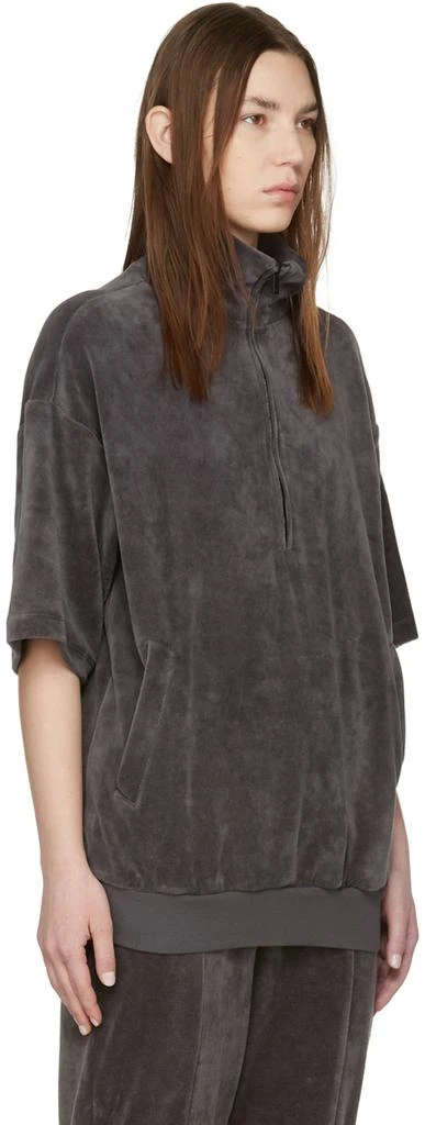 Essentials Black Velour Short Sleeve Turtleneck 2