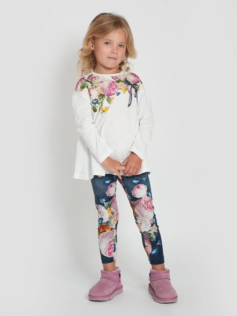 Monnalisa Monnalisa Girls Baroque Roses Leggings Set in Ivory 1