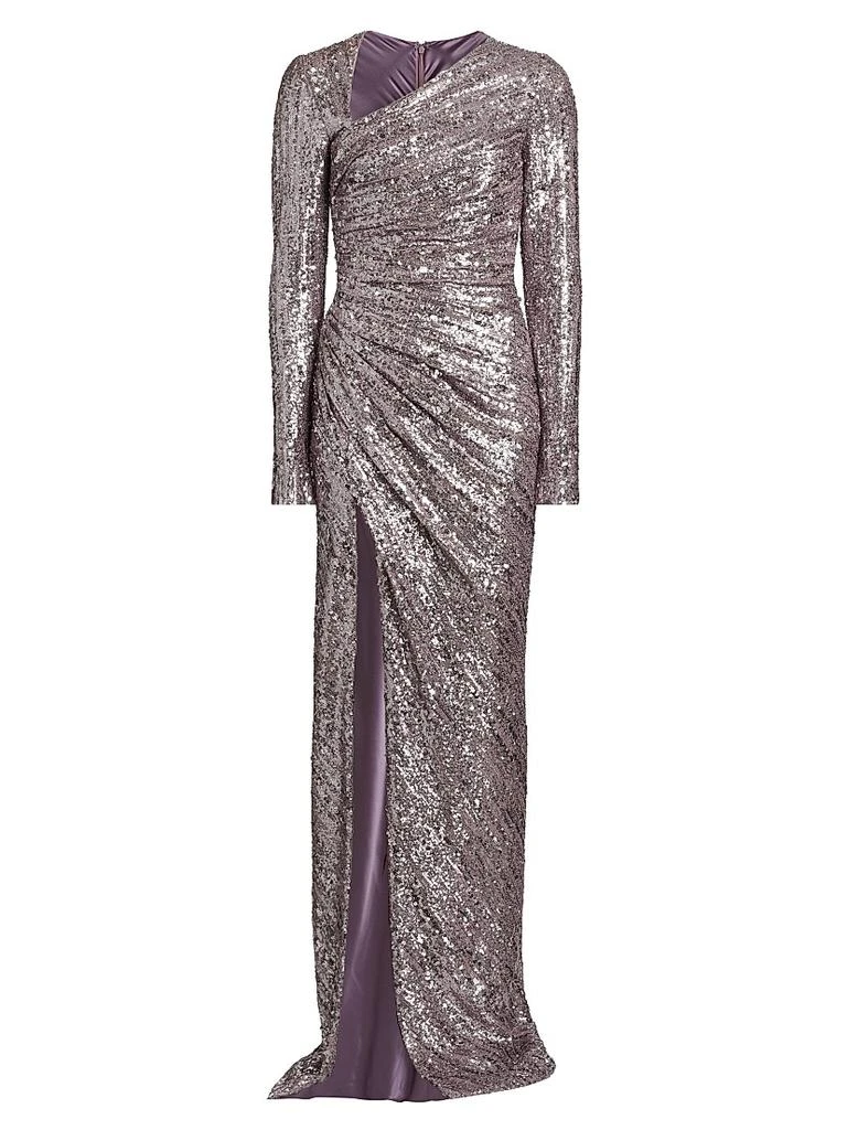 Pamella Roland Sequined Ruched Gown 1