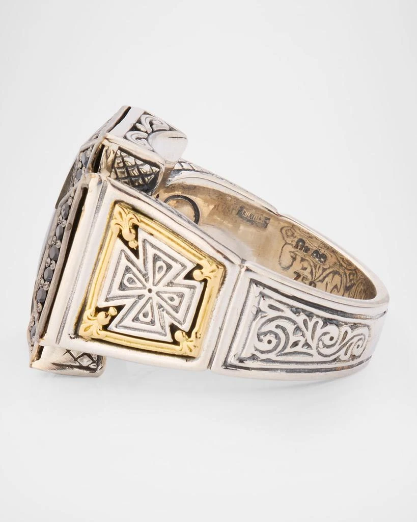 Konstantino Men's Sterling Silver and 18K Gold Labradorite Ring with Spinel 4