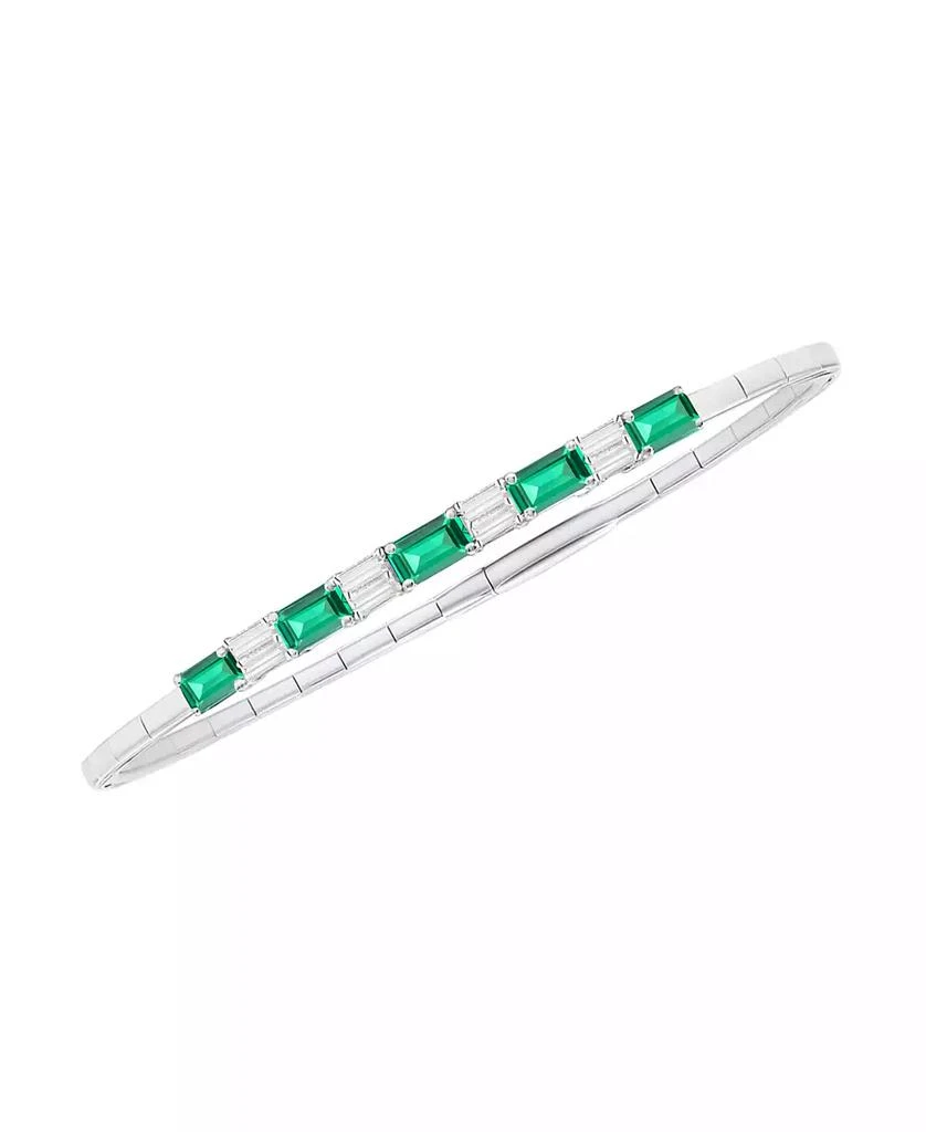 Macy
s Lab Grown Emerald (1-1/3 ct. t.w.) And White Sapphire (1/3 ct. t.w.) Bracelet in Sterling Silver (Also Available in Ruby)