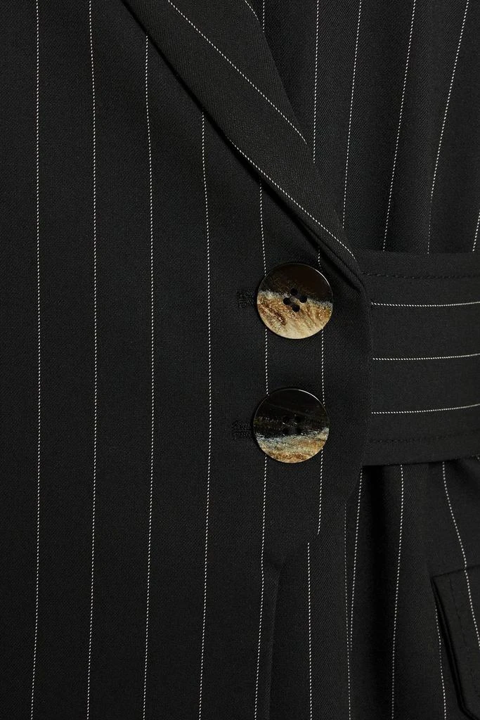 Ganni Double-breasted pinstriped twill coat 4