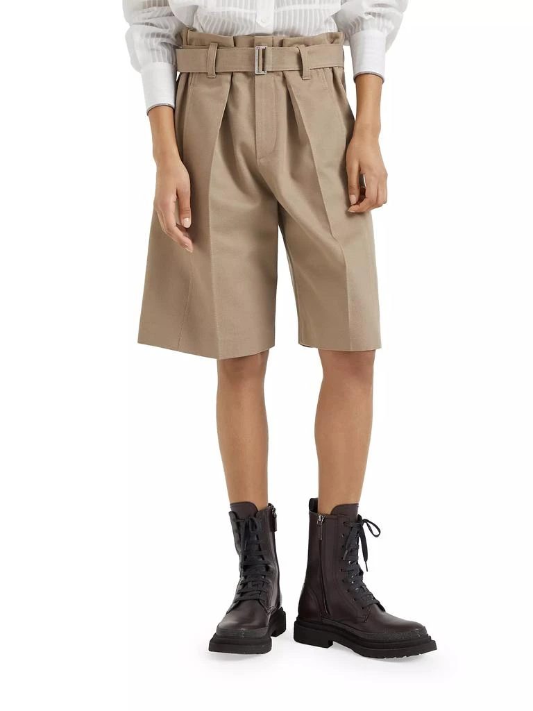 Brunello Cucinelli Cotton and Wool Cover Paperbag Bermuda Shorts 2