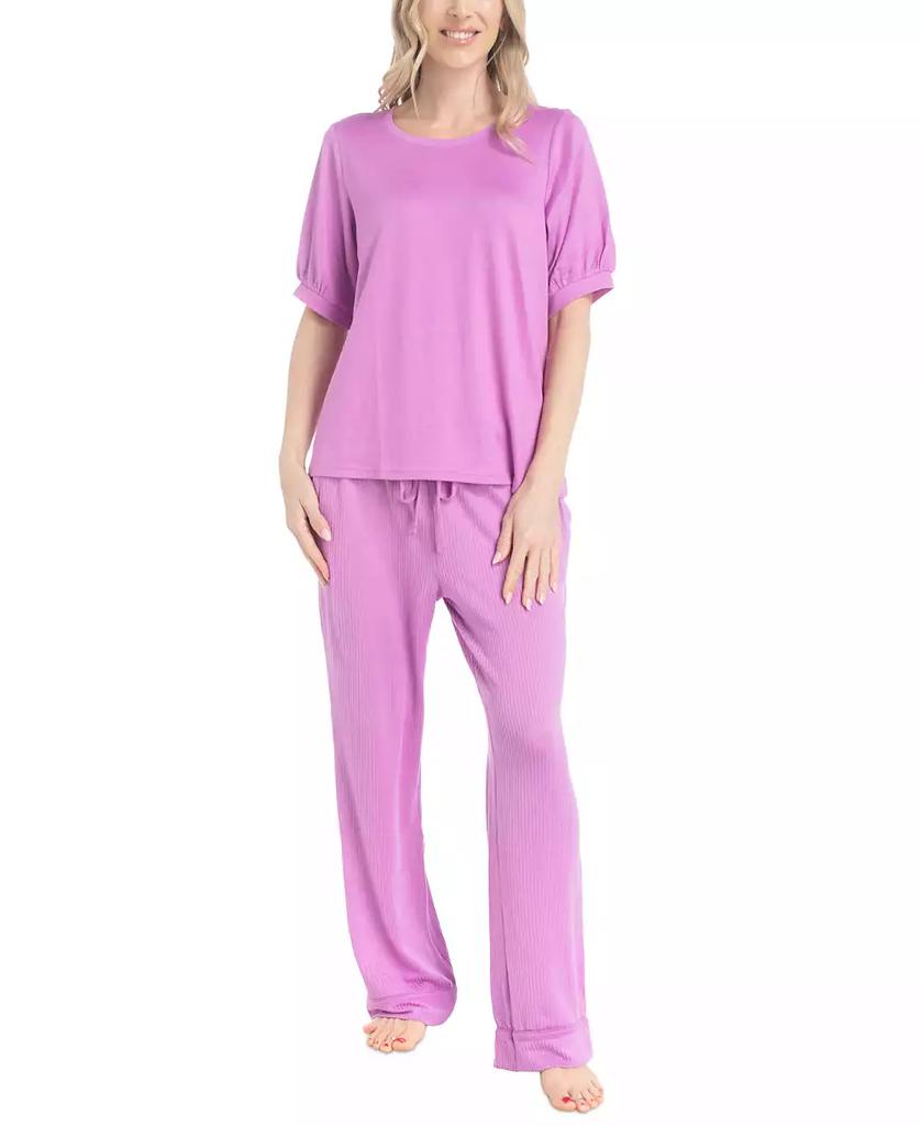 MUK LUKS Women's 2-Pc. I Heart Lounge Printed Pajamas Set