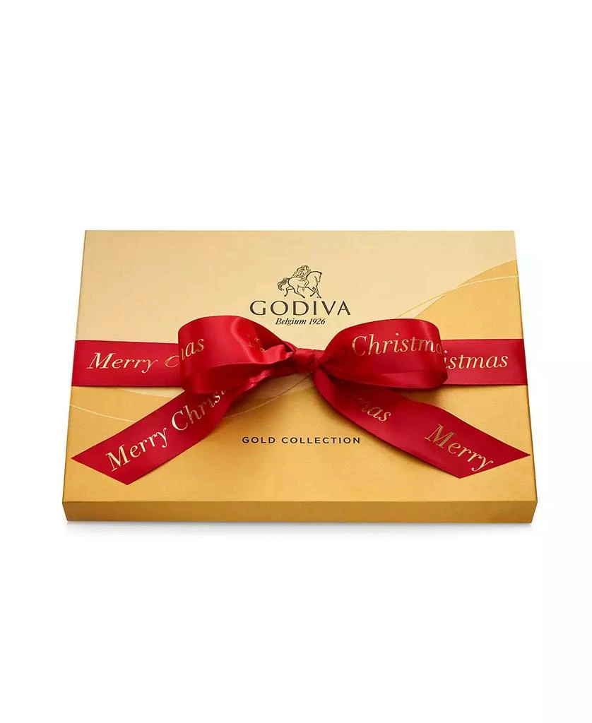Godiva Holiday Gold Ballotin Chocolate Gift Box with Merry Christmas Ribbon, 36 Piece 1