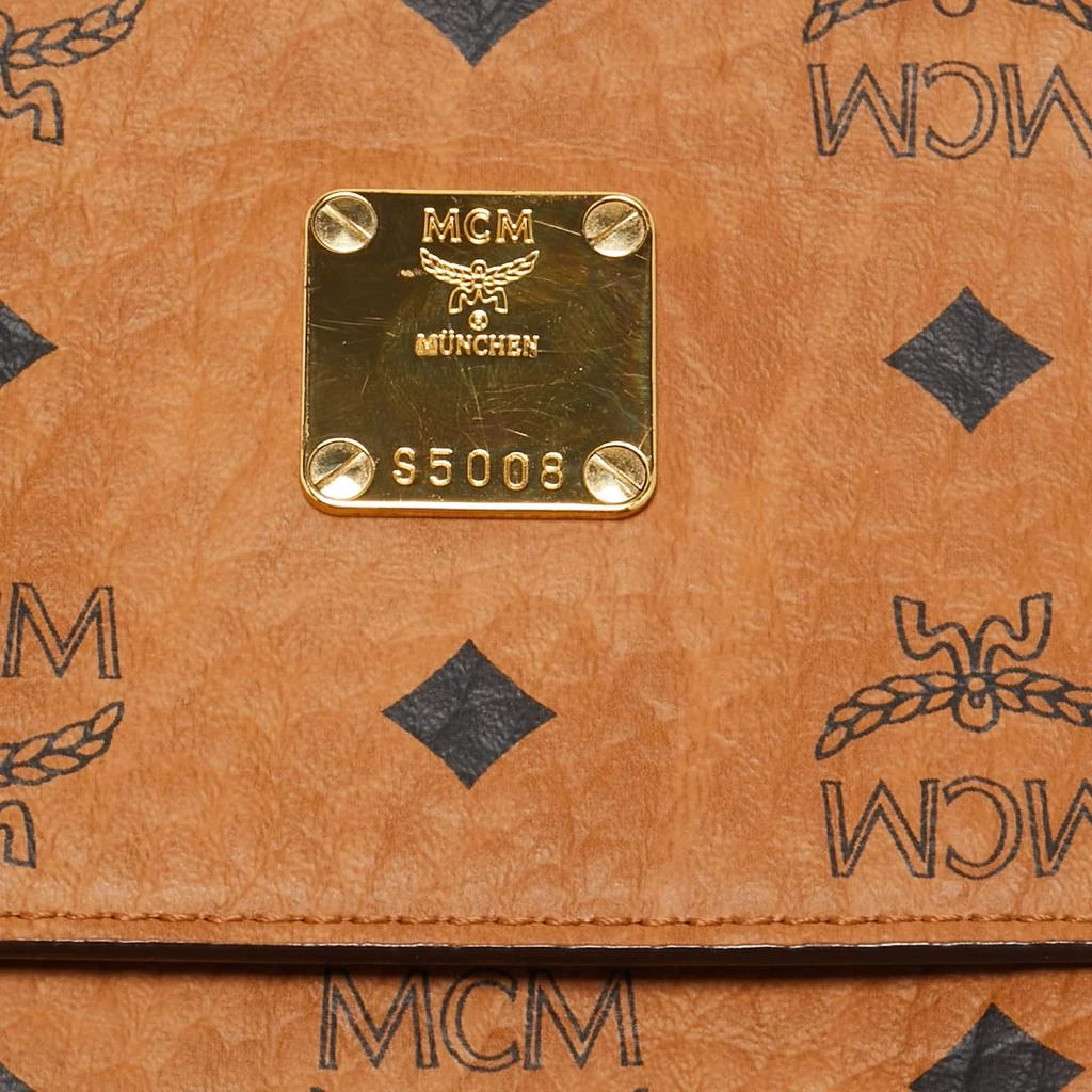 MCM MCM Cognac Visetos Coated Canvas and Leather Phone Crossbody Bag 5