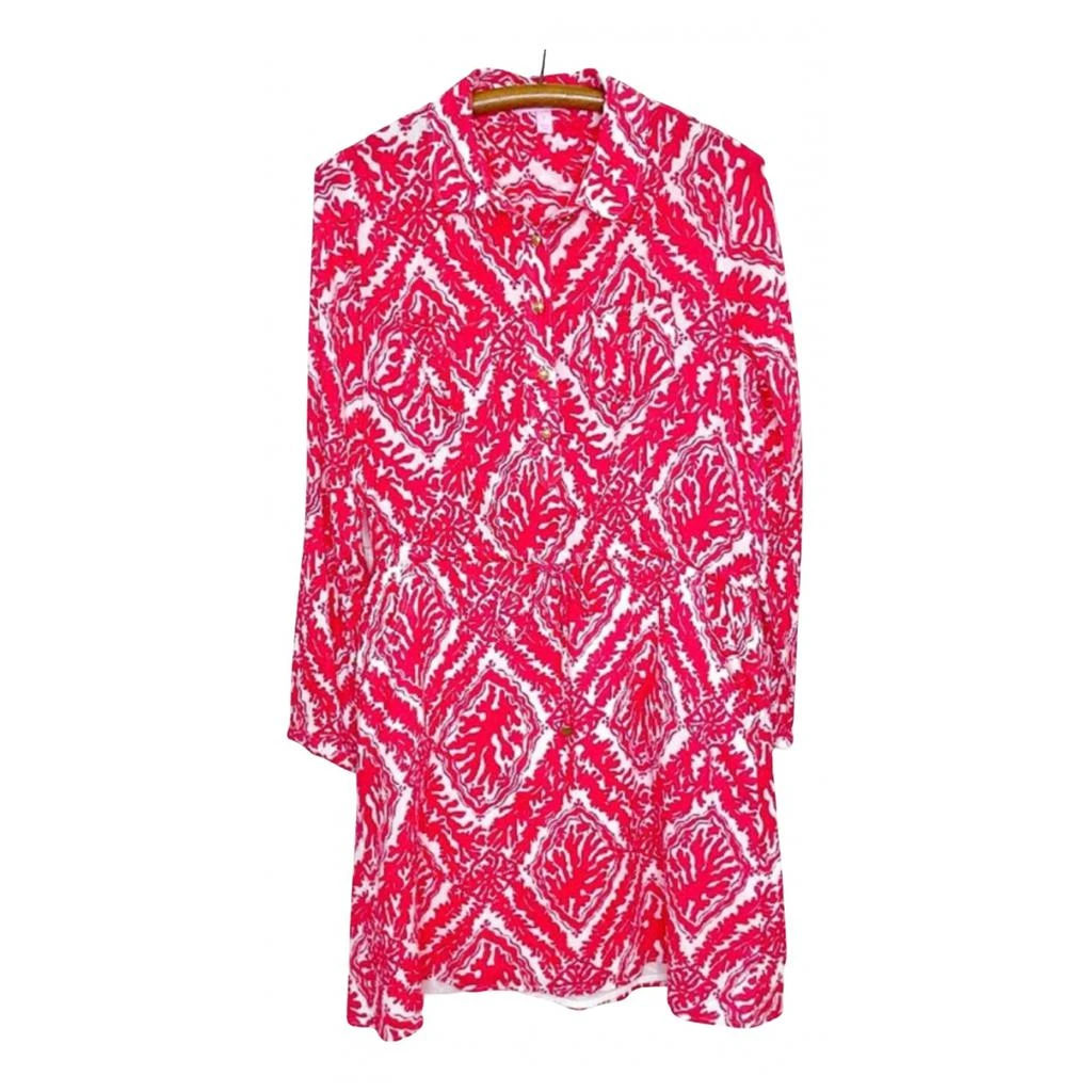 Dress Designer By Lilly Pulitzer In Pink & Tan, Size: S main image 1