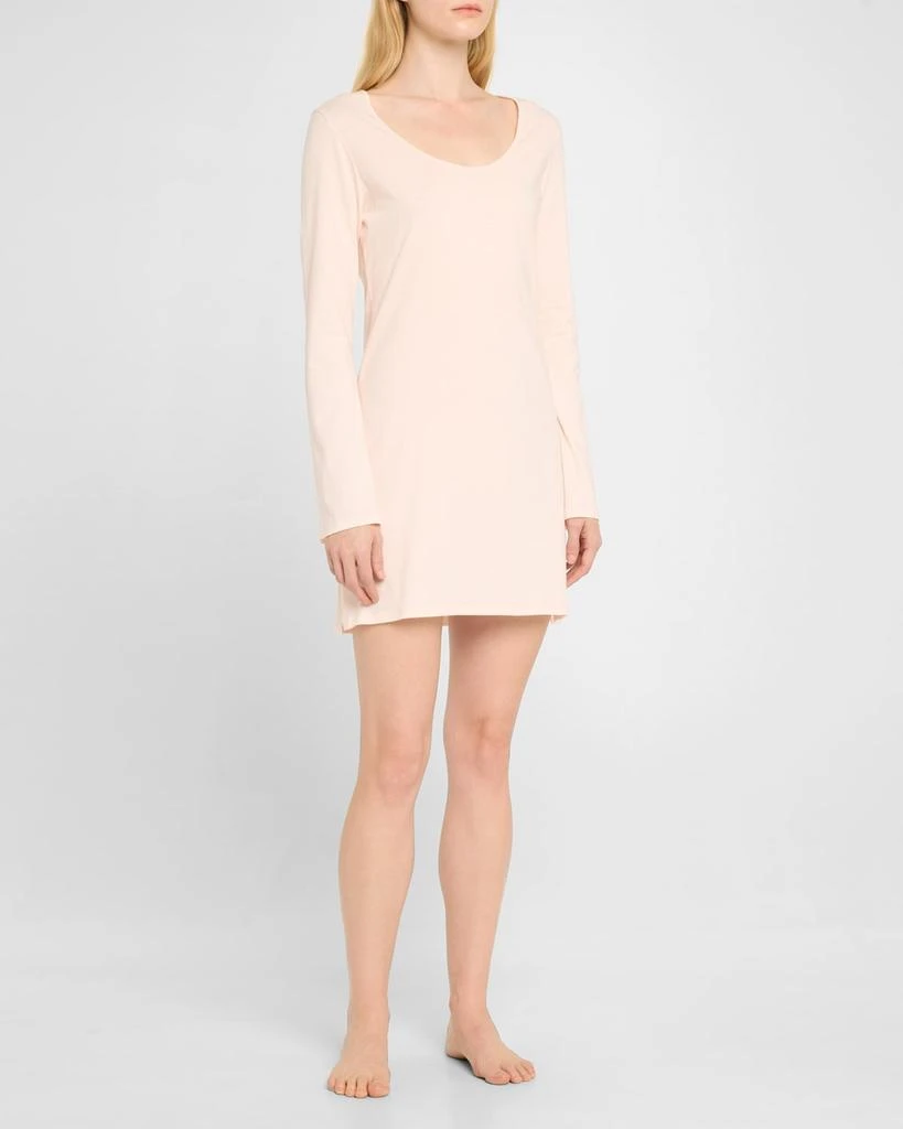 Skin Carmine Long-Sleeve Cotton Sleepshirt 4