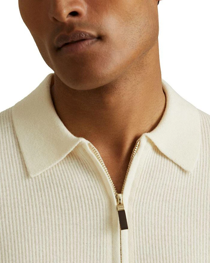 REISS Half Zip Ribbed Polo 3