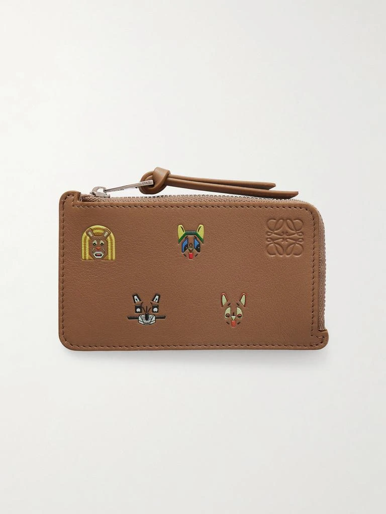 Loewe + Louis Wain Cats Printed Leather Cardholder - Sand