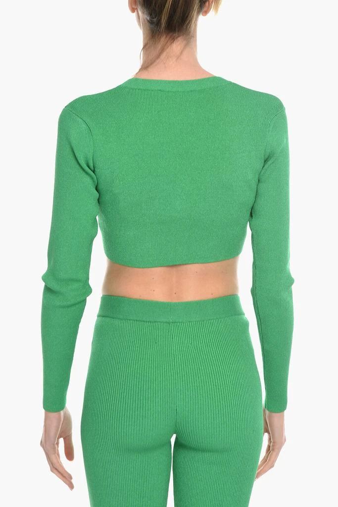 Birgitte Herskind VANESSA HONG Solid Color MISS Cropped Cardigan with Zip Clos 2