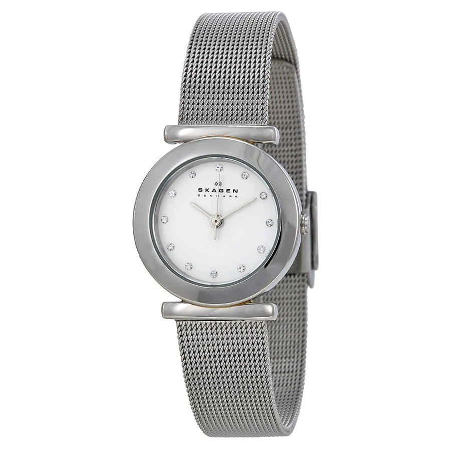 Skagen Skagen Classic Mesh Stainless Steel Crystal Ladies Watch 107SSSD 1
