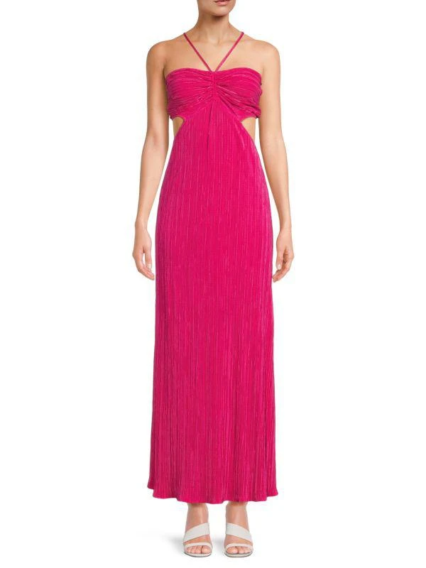 Renee C. Plisse Halter Maxi Dress 5