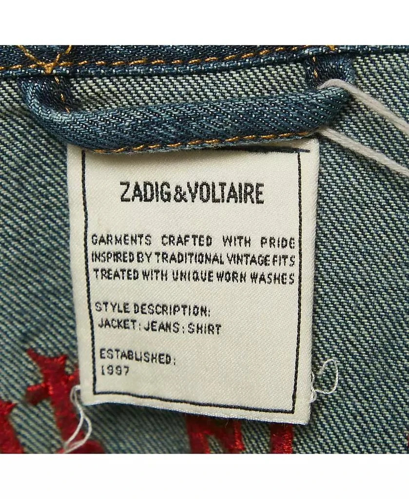Pre-Owned Zadig 
Voltaire Women
s Blue Denim Button Front Kioky Art Jacket 5