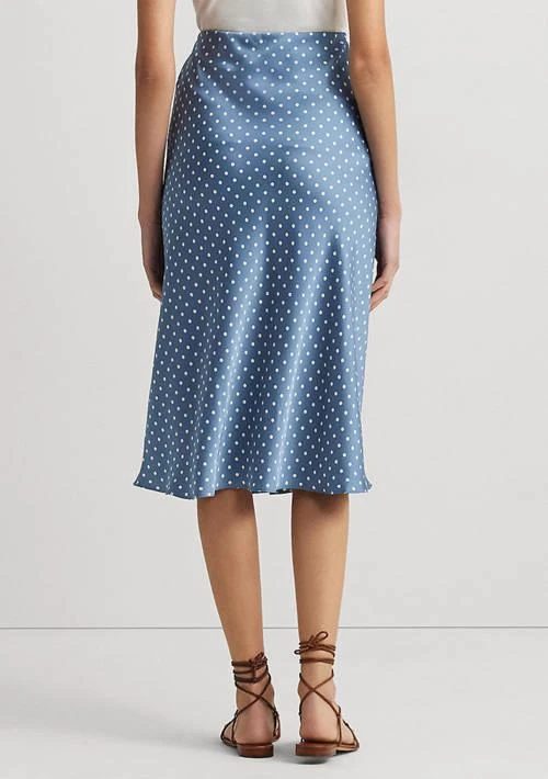 Ralph Lauren Ralph Lauren Polka Dot Satin Charmeuse Midi Skirt 3