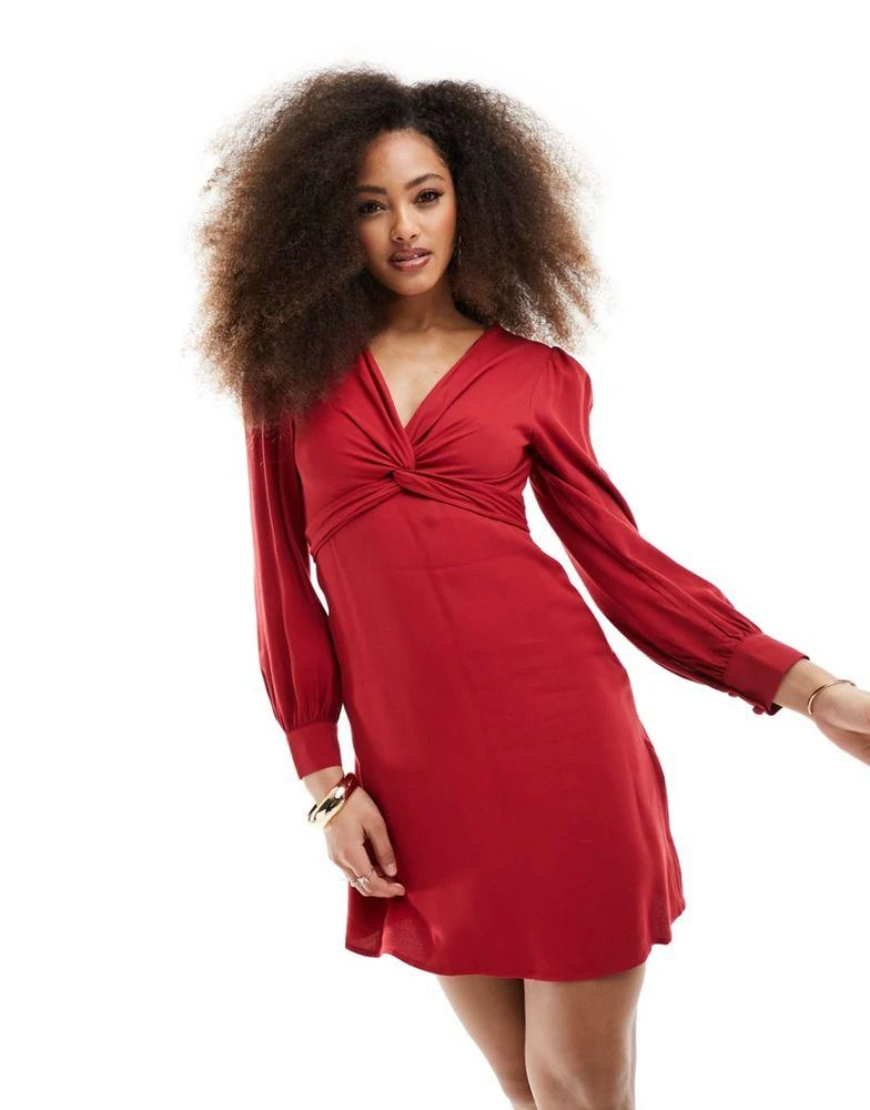 & Other Stories & Other Stories twist front mini dress in red 1
