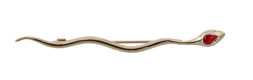 Dolce & Gabbana Dolce & Gabbana Silver Brass Crystal Spilla Serpente Brooch Pin 1